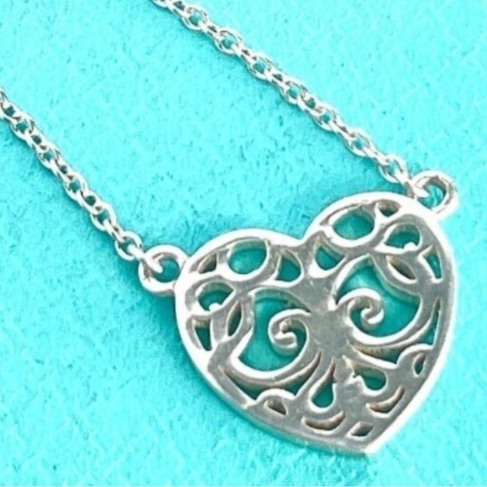 Vintage Tiffany 925 16” Necklace With Enchanted Heart Pendant